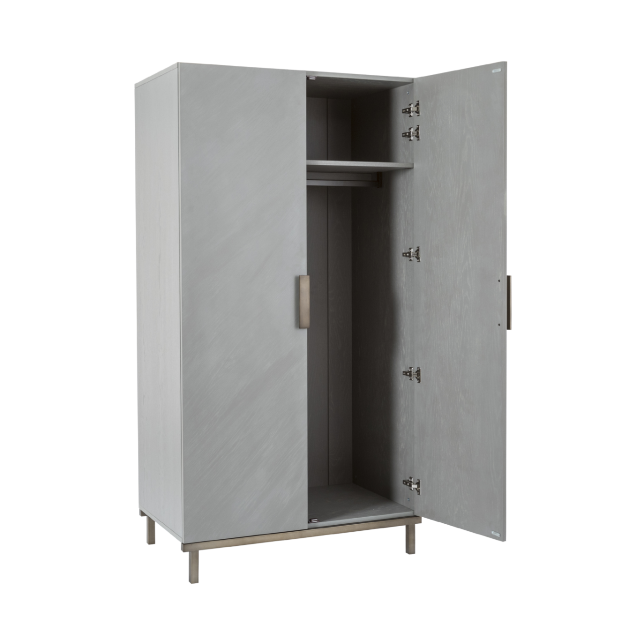 Lilly Grey Oak Wood & Bronze Double Wardrobe